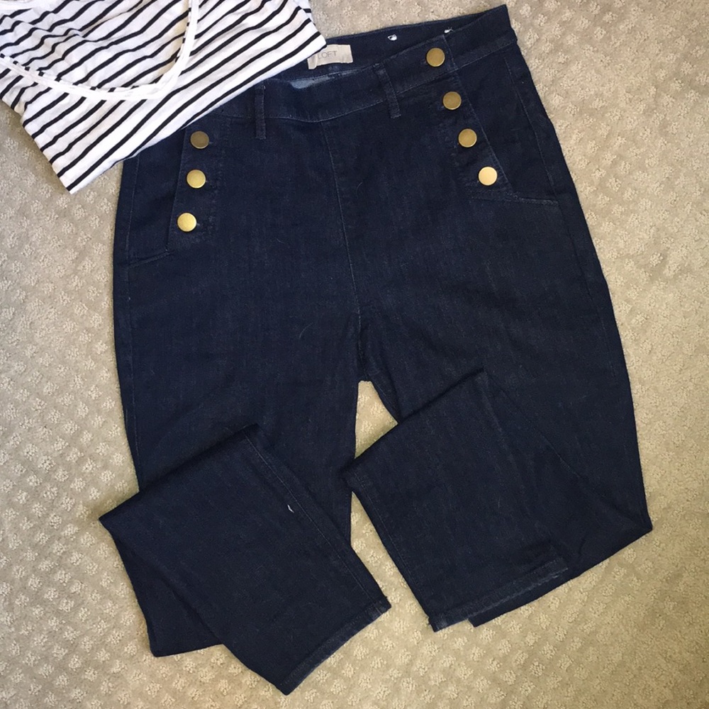 Loft Modern Skinny Button Jeans